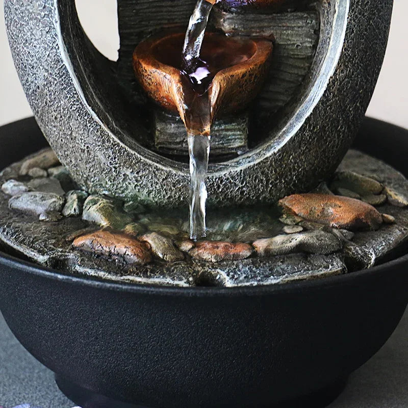 Fonte Decorativa de água em Resina Feng Shui para Sala Lenogue