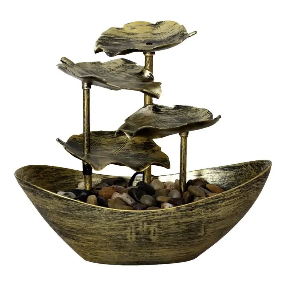 Fonte Decorativa de Mesa com Cascata Lótus Led Bomba Usb Lenogue