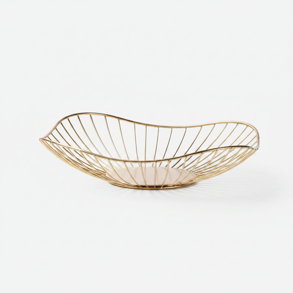 Fruteira de Metal Decorativa Multiuso para Organizar Frutas e Decorar Lenogue Dourado (g)