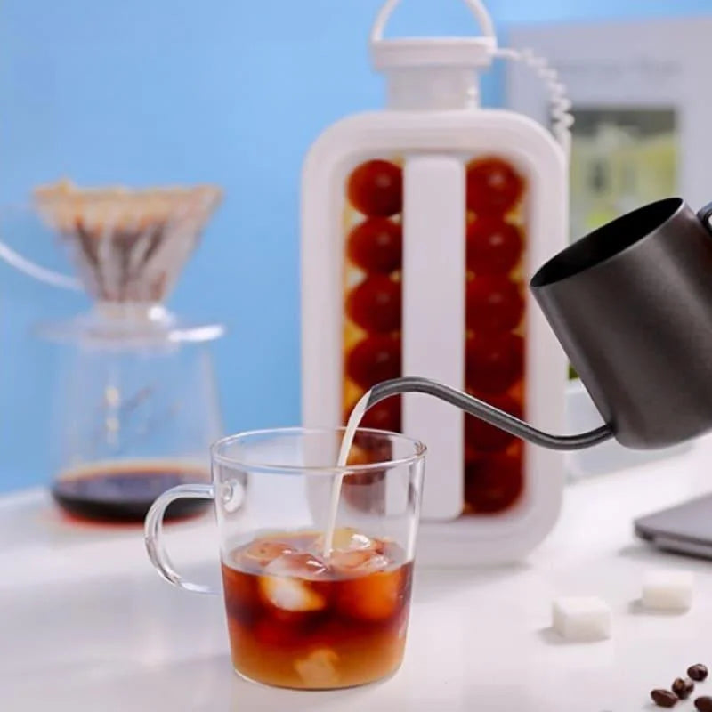 Garrafa de água com Molde Gelo Redondo para Bebidas Geladas Lenogue