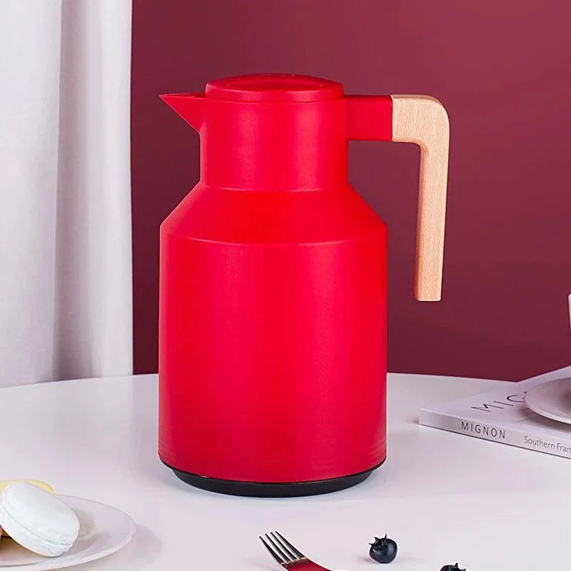 Garrafa Térmica de Inox para Café e Chá com Forro Vidro Lenogue Vermelho / 940 Ml