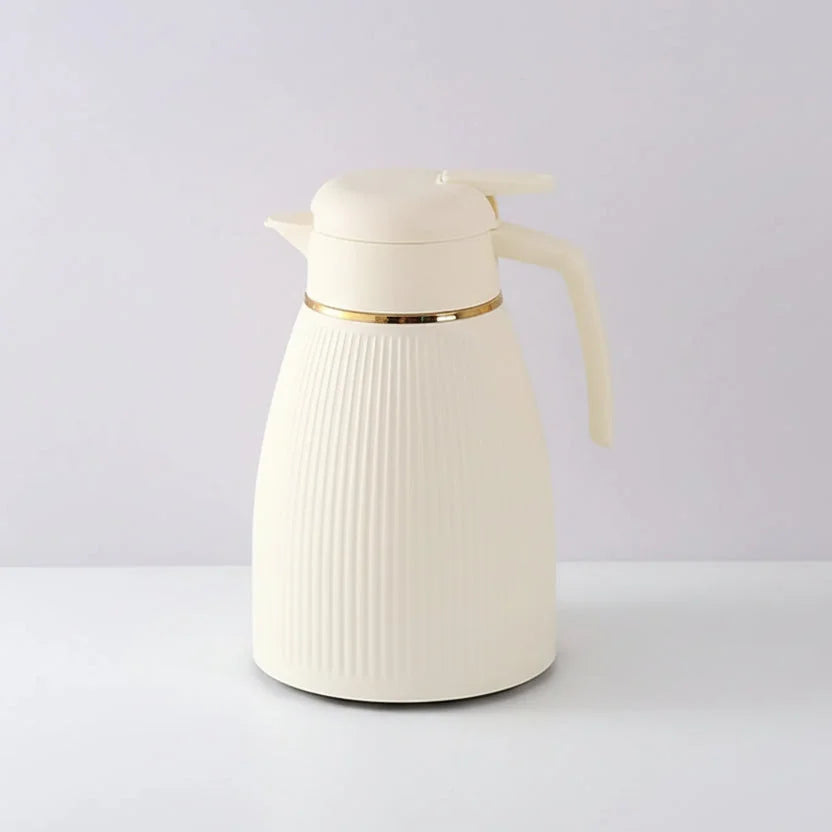 Garrafa Térmica de Inox para Café e Chá com Forro Vidro Lenogue Branco