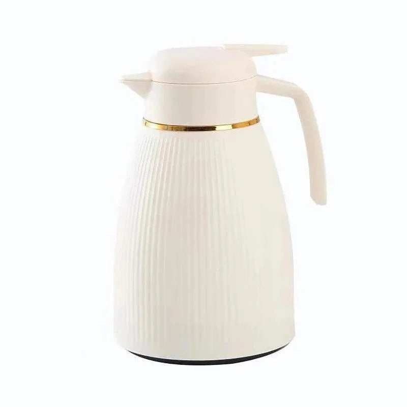Garrafa Térmica de Inox para Café e Chá com Forro Vidro Lenogue Branco
