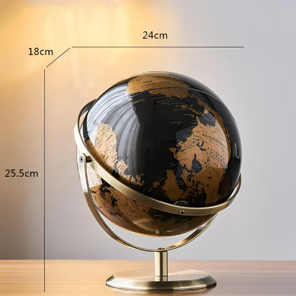 Globo Terrestre Decorativo com Mapa Mundi para Escritório e Estudo Lenogue