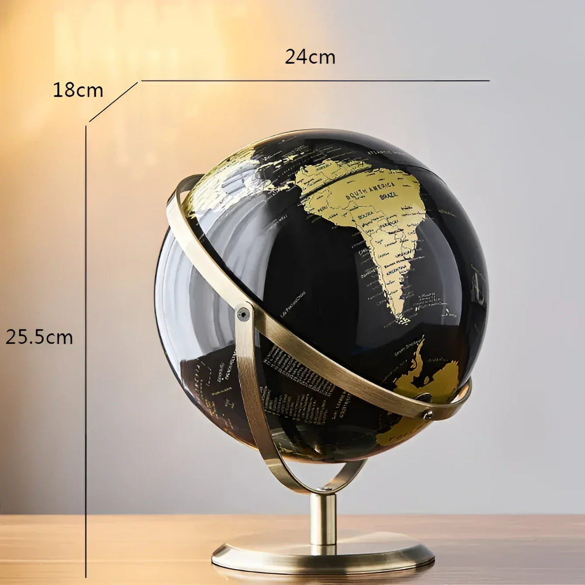 Globo Terrestre Decorativo com Mapa Mundi para Escritório e Estudo Lenogue