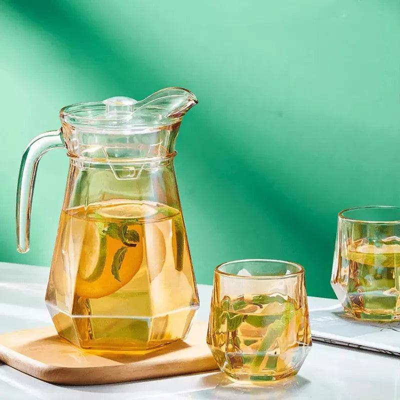 Jarra de Vidro Borossilicato 1.8l com Tampa para Bebidas Lenogue
