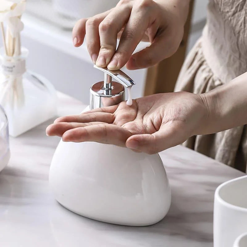 Kit de Banheiro em Cerâmica com 6 Peças para Lavabo Lenogue