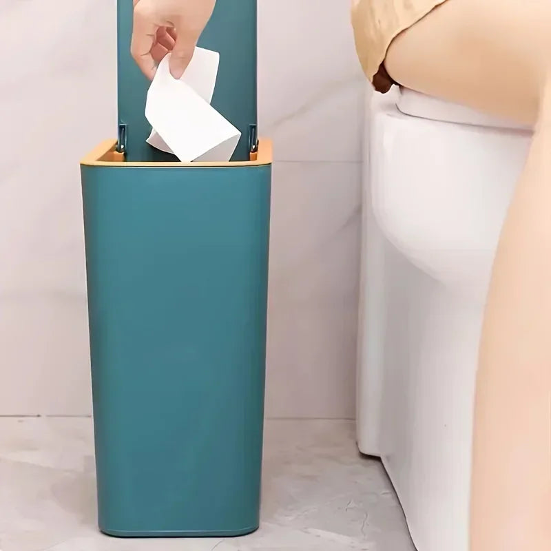 Lixeira com Tampa Pop Up e Vedação Antiodor para Banheiro Lenogue