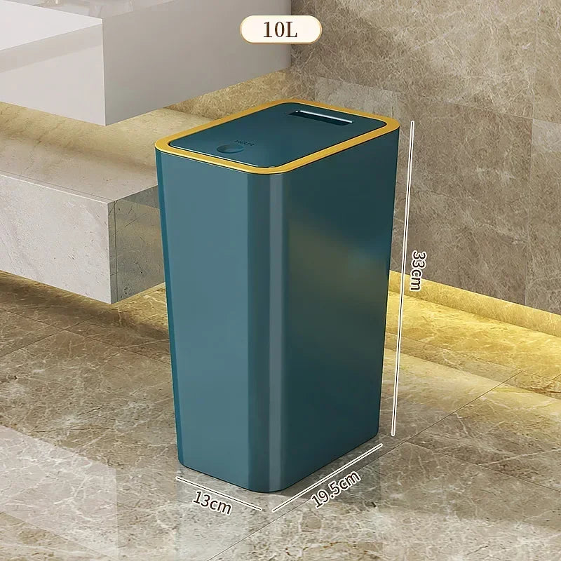 Lixeira com Tampa Pop Up e Vedação Antiodor para Banheiro Lenogue Verde