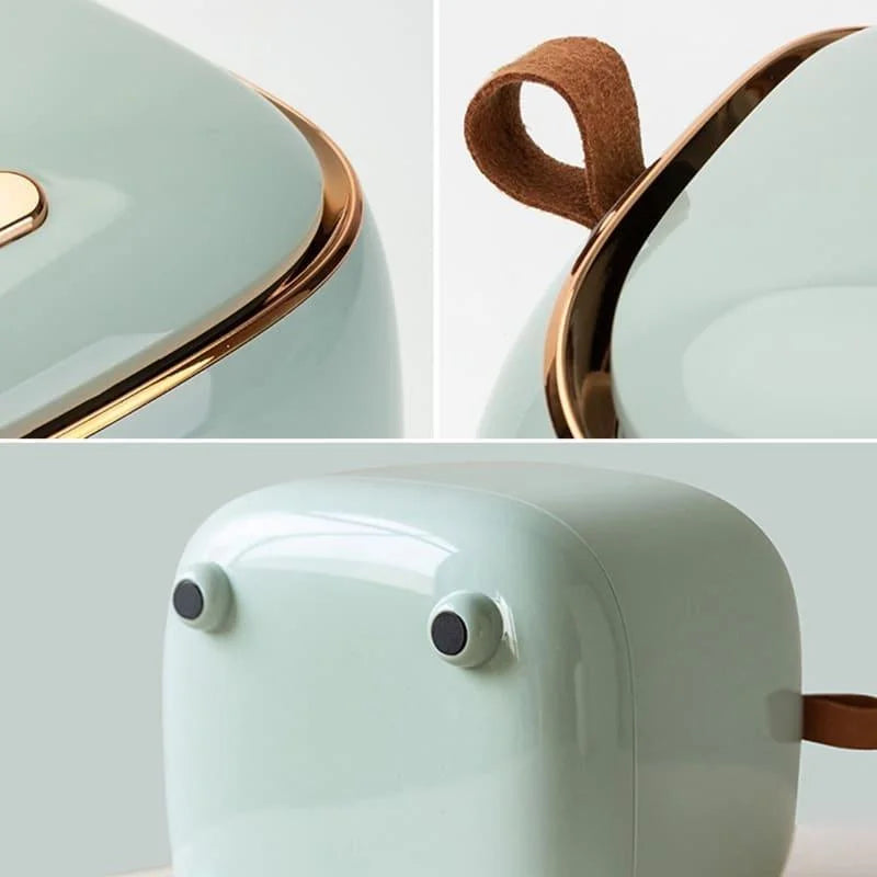 Lixeira de Mesa Corbeille Pressão Bicolor Dourada Lenogue