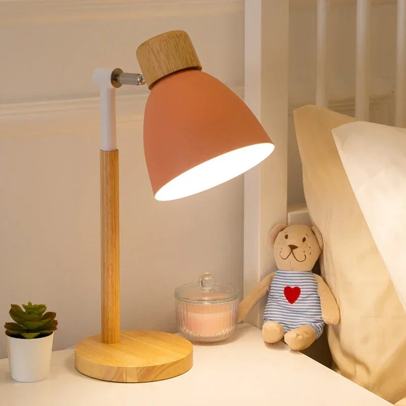 Luminária de Mesa Led com Cabeça Giratória para Quarto e Sala Lenogue Rosa