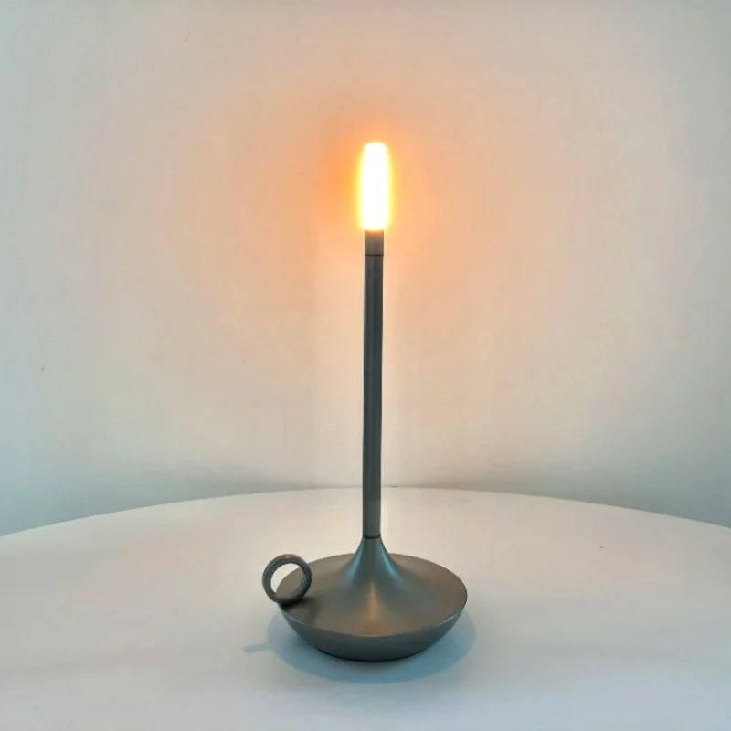 Luminária de Mesa Led sem Fio Recarregável para Decoração Noturna Lenogue Cinza