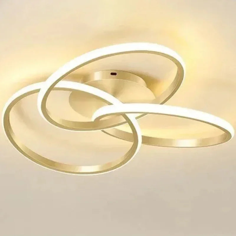 Luminária Led Trefoil Regulável Preta Branca e Dourada para Sala Lenogue