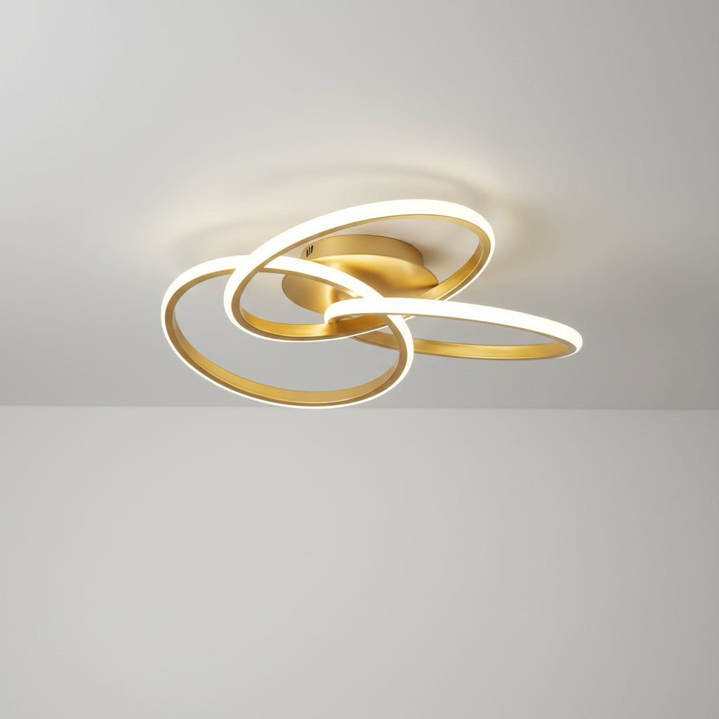 Luminária Led Trefoil Regulável Preta Branca e Dourada para Sala Lenogue