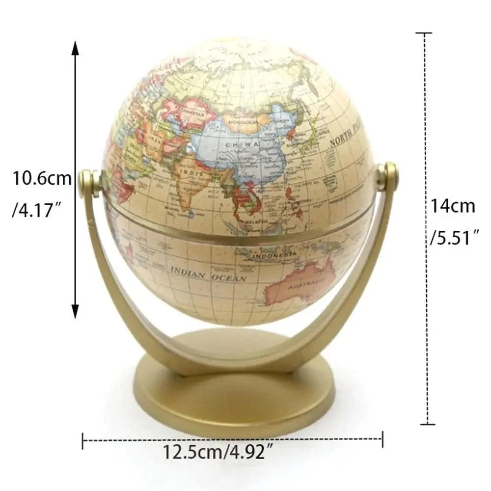 Mini Globo Terrestre Retrô para Decoração de Estante Lenogue Branco