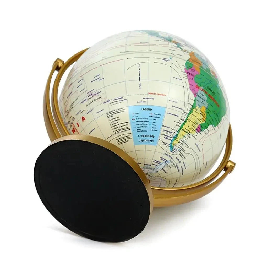Mini Globo Terrestre Retrô para Decoração de Estante Lenogue Branco