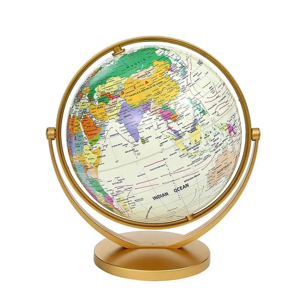 Mini Globo Terrestre Retrô para Decoração de Estante Lenogue Branco