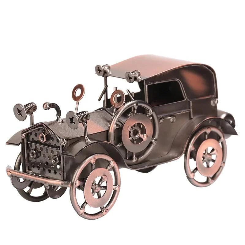 Miniatura de Carro Antigo em Metal para Decoração Retrô Lenogue Cobre Vintage