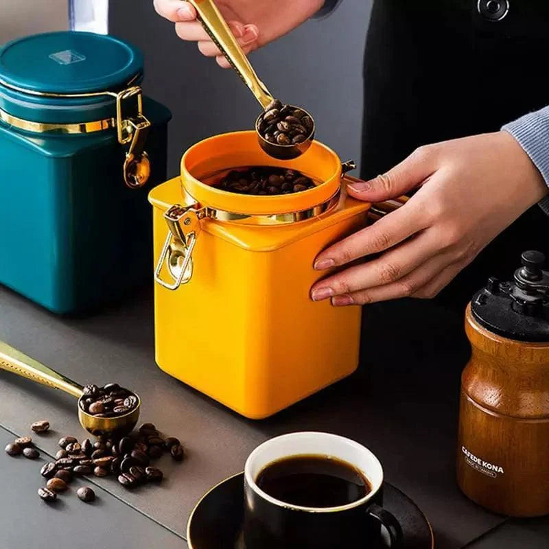 Organizador de Cozinha Porta Alimentos Hermético com Tampa Vedação Lenogue Laranja