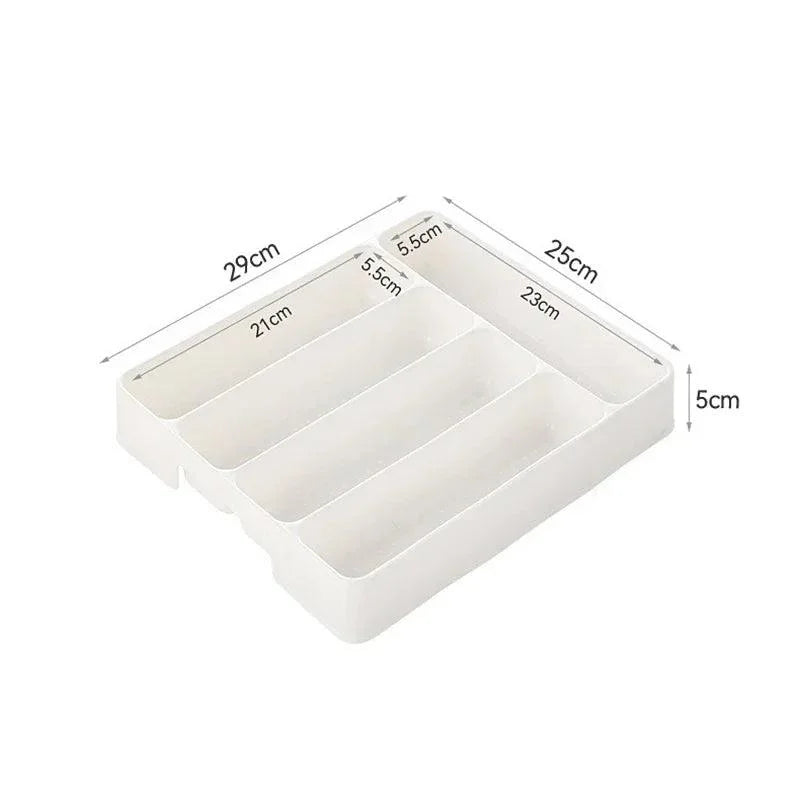 Organizador de Talheres Branco Divisórias para Cozinha Moderna Lenogue