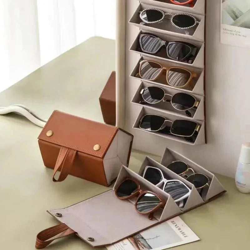 Organizador Porta óculos com 6 Divisórias e Interior Acolchoado Lenogue