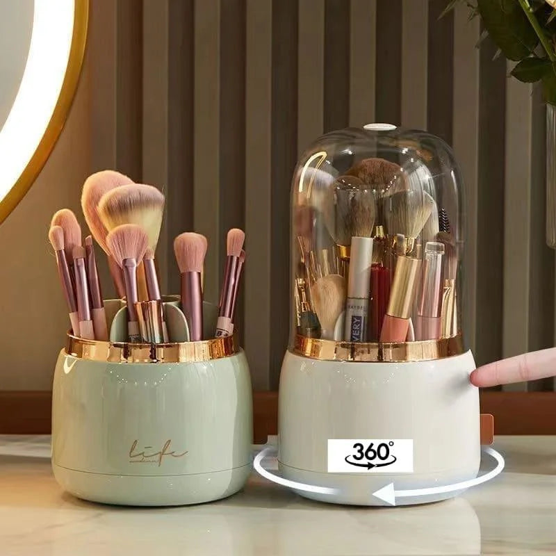 Organizador Porta Pincéis de Maquiagem Giratório com Design Moderno Lenogue