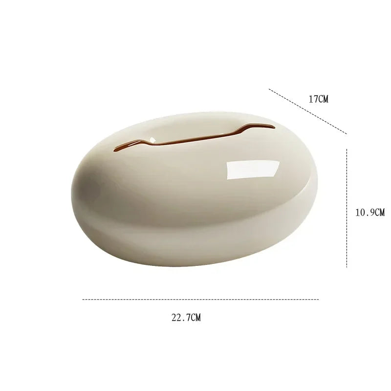 Porta Lenços Moderno Imitando Pedra para Sala e Mesa Lenogue Bege