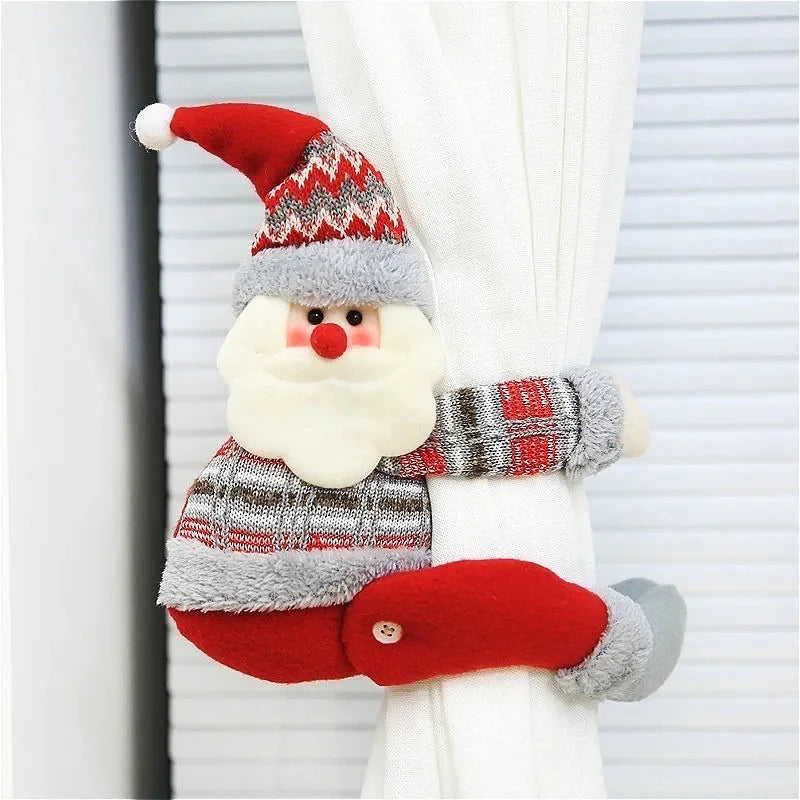 Prendedor de Cortina Natalino Vermelho para Decoração Festiva Lenogue