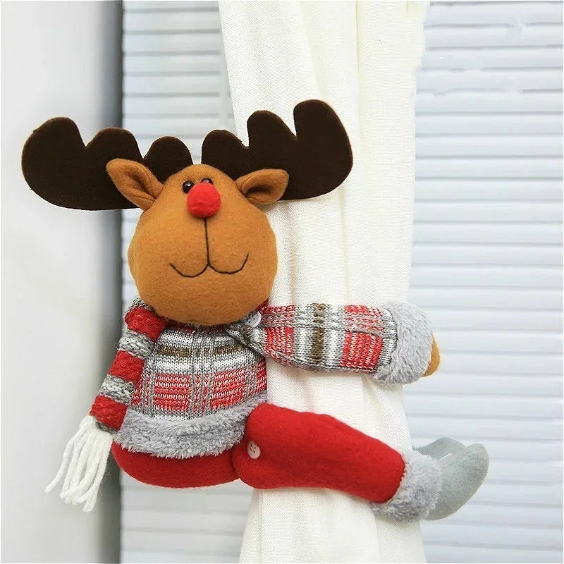 Prendedor de Cortina Natalino Vermelho para Decoração Festiva Lenogue