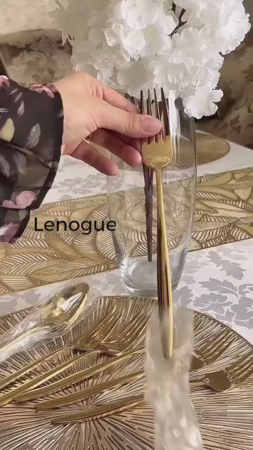 Jogo de Talheres Inox 24 Peças Premium Lenogue