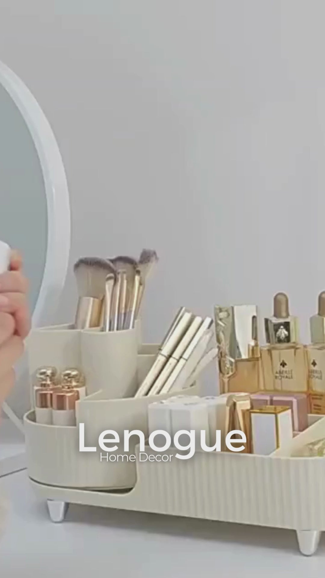 Organizador Porta Pincéis de Maquiagem com Divisórias e Estilo Lenogue