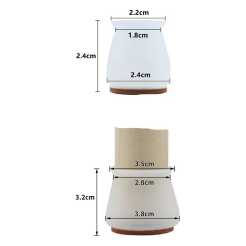 Protetor de Pés Cadeira e Mesa em Silicone com Feltro Antiderrapante Lenogue