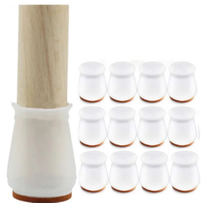 Protetor de Pés Cadeira e Mesa em Silicone com Feltro Antiderrapante Lenogue
