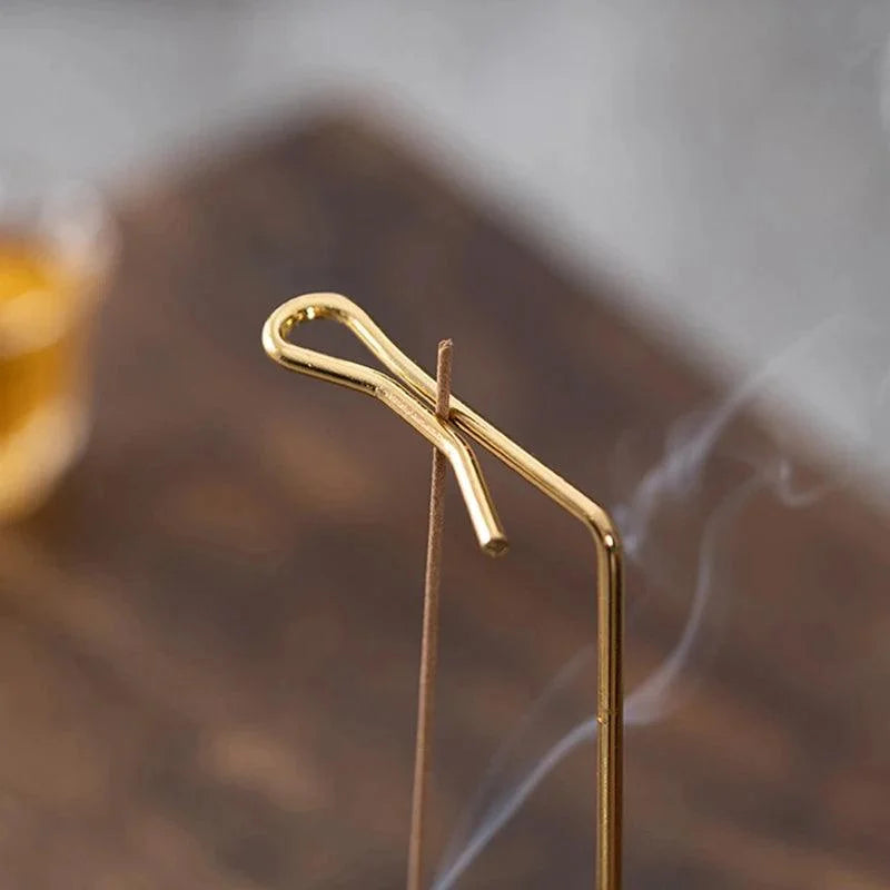 Suporte de Incenso Invertido Madeira e Metal para Aromaterapia Lenogue