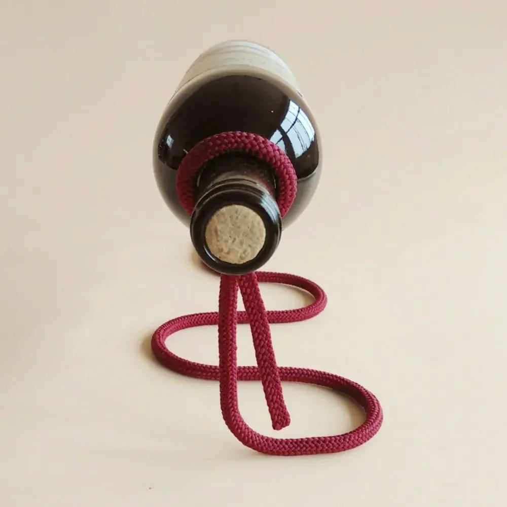 Suporte de Vinho em Forma de Cordas para Cozinha e Bar Lenogue Vermelho
