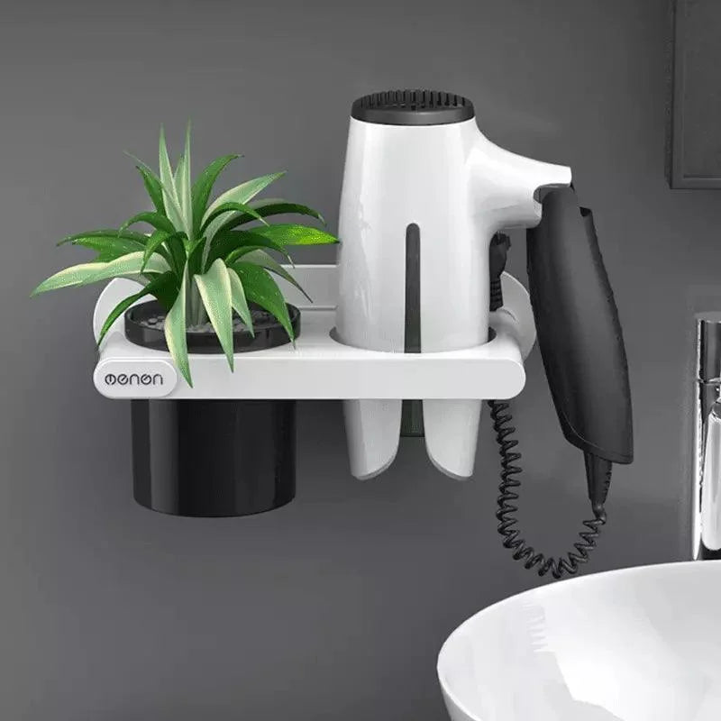Suporte para Secador de Cabelo Parede com Compartimentos Lenogue