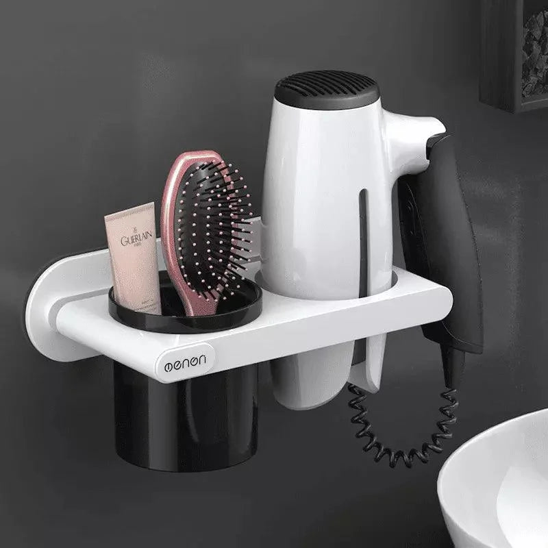 Suporte para Secador de Cabelo Parede com Compartimentos Lenogue