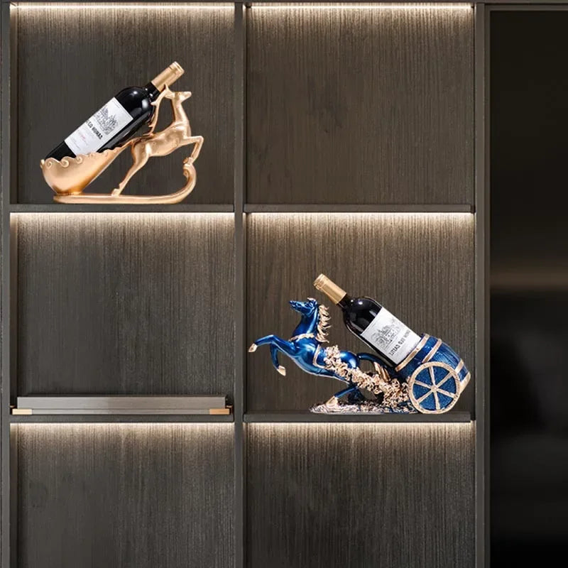 Suporte para Vinho Criativo em Resina Estilo Clássico Lenogue