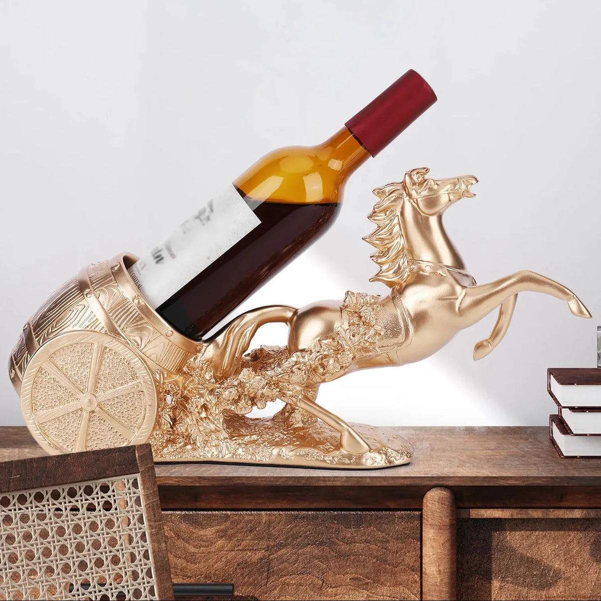 Suporte para Vinho Criativo em Resina Estilo Clássico Lenogue