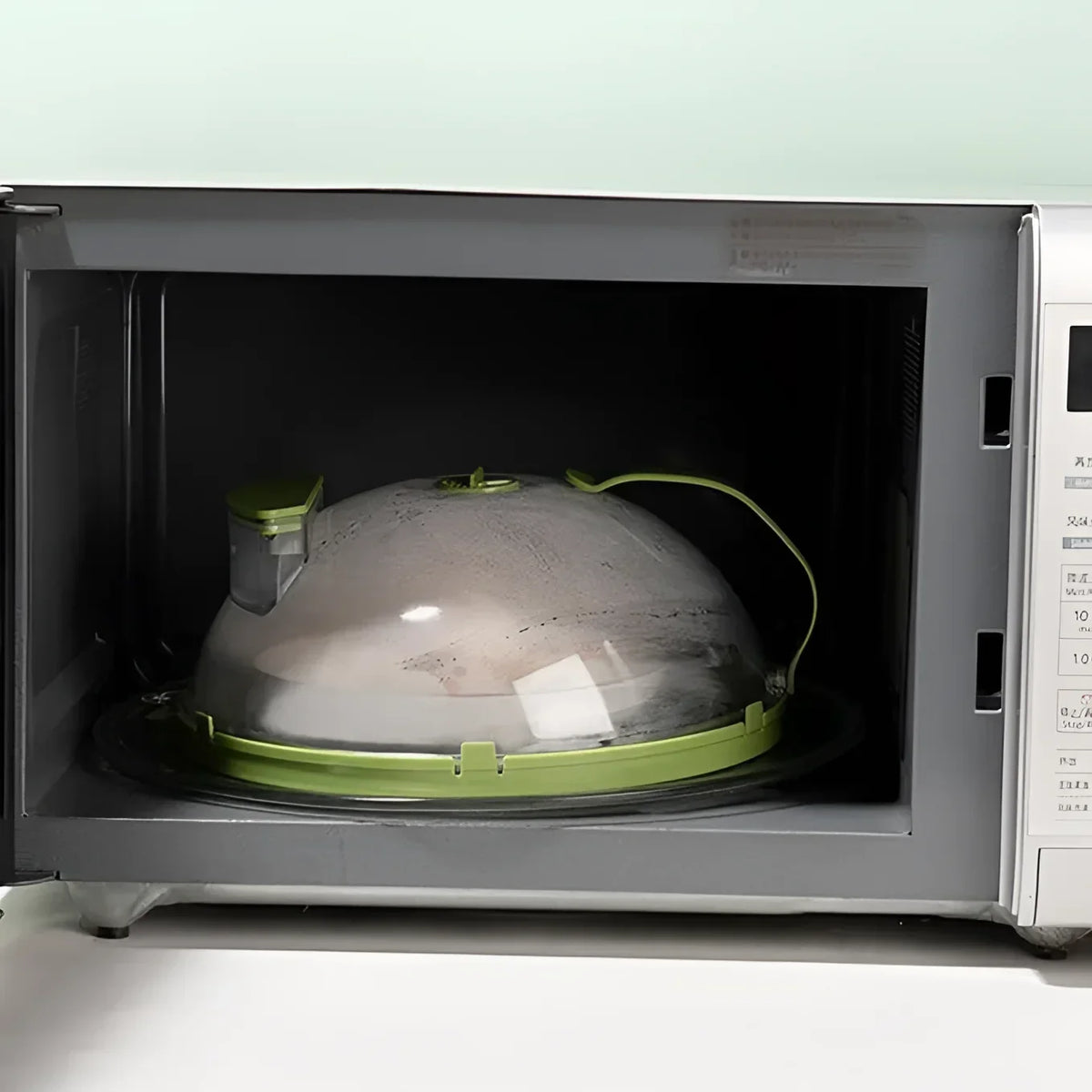 Tampa Anti-respingos para Micro-ondas com Dispenser de água Lenogue Mod. Verde Depósito