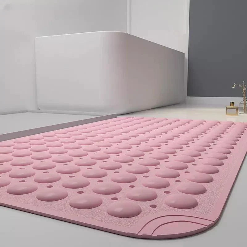 Tapete Antiderrapante para Banheiro com Ventosas de Segurança Lenogue Rosa / 38cm x 70cm