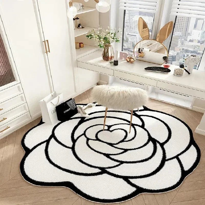 Tapete Francês Estilo Floral Antiderrapante Lenogue Branco / 120 x Cm