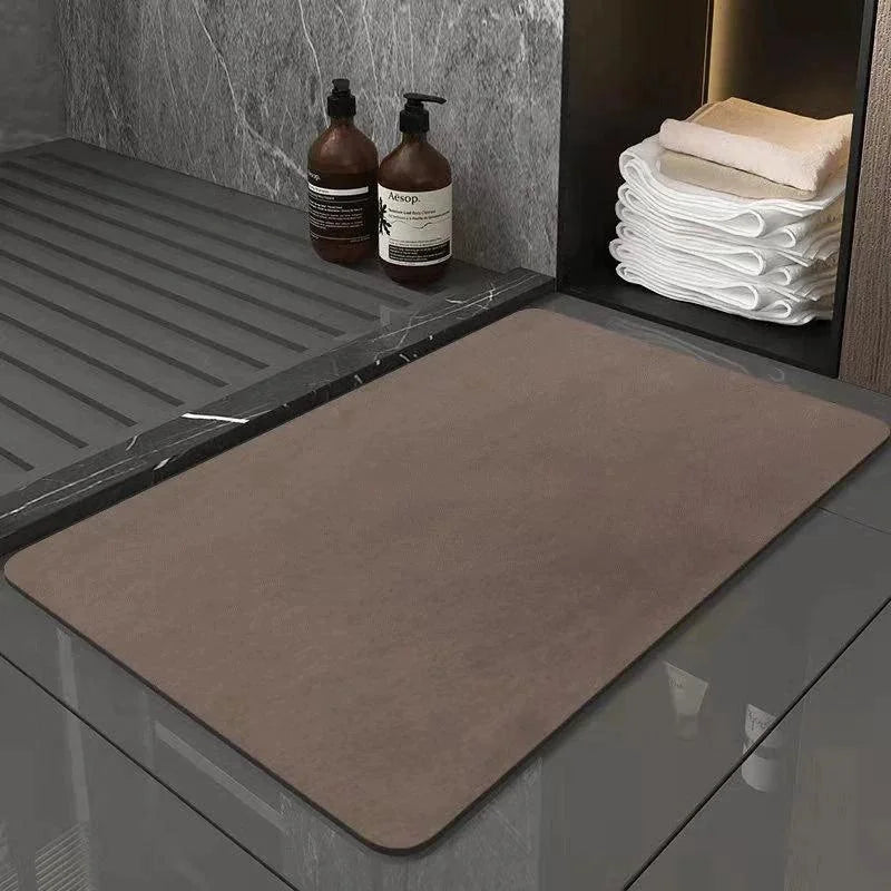 Tapete Moderno Absorvente Antiderrapante para Banheiro Lenogue Marrom / 40x60 Cm