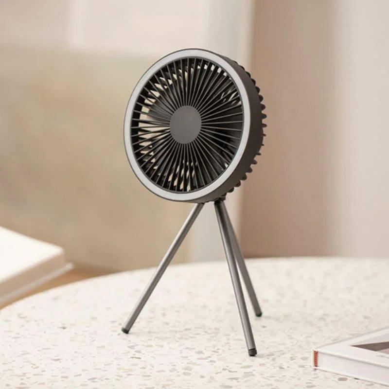 Ventilador Portátil Recarregável Preto com 3 Velocidades para Casa Lenogue
